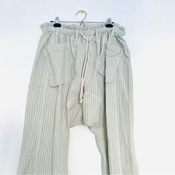 FREE PEOPLE Runyon Oversized Stripe Pants Blue Size Small - Picture 5 of 14
